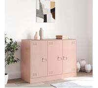 Buffet en acier - vidaXL - Rose - 99x39x73 cm - 6 compartiments - 3 portes - 3 poignées en métal - Capacité 90 kg