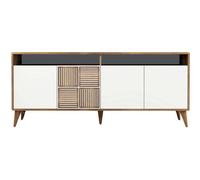Buffet en bois noyer et blanc 4 portes Roma 180cm