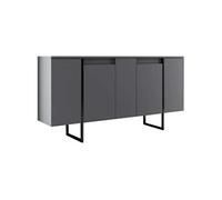 Hanah Home - Buffet en aggloméré pieds en métal Luxe anthracite et noir Anthracite et Noir G