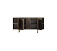 Hanah Home - Buffet en aggloméré pieds en métal Luxe noyer et doré Noyer et doré G