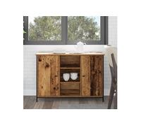 Buffet Vidaxl En Bois Ancien 100x35x70 Cm En Bois D'ingénierie Et Acier