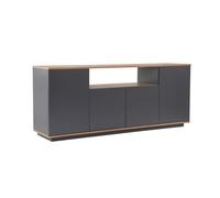 Buffet en bois ""Arista"" - 180 x 44 x 75 cm - Gris anthracite