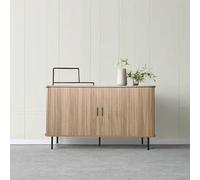Buffet en bois cannelé à portes coulissantes 140cm SEMARANG Marron