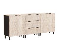 Buffet en bois de mangue massif - vidaXL - Finition lavage blanc - Style contemporain - 180x33x75 cm - 3 tiroirs