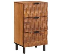 Buffet en bois de mangue - vidaXL - Finition Acacia Brun - 40x33x75 cm - 3 tiroirs - Bois de mangue massif