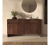 Buffet en bois de manguier avec 3 portes et 3 tiroirs - achille