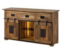 Buffet en Bois de Manguier/Bois de récupération Naturel laqué Railway LUX - Différentes Dimensions, Couleur:Nature laqué, Mesure:150x45x90 cm (LxPxH)