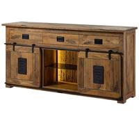 Buffet en Bois de Manguier/Bois de récupération Naturel laqué Railway LUX - Différentes Dimensions, Couleur:Nature laqué, Mesure:180x45x90 cm (LxPxH)