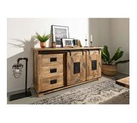 Buffet en bois de manguier huilé - MASSIVMOEBEL24 - RAILWAY N° 400 - Style industriel - Loft - 150x80x45 cm