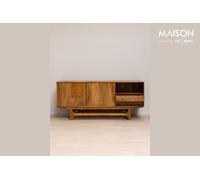 Buffet en bois de manguier marron, 2 portes, 5 tiroirs, avec rangement - Chehoma, Amador - 180x43x84 cm