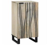 vidaXL Buffet en bois de manguier massif 40×33×75 cm avec étagères Blanc et noir
