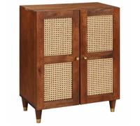 Buffet en bois de manguier - vidaXL - Marron - 60x33.5x75 cm - Bois de manguier massif - Étagères et portes