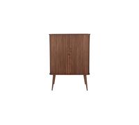 Buffet en bois de noyer marron, 2 portes, 3 étagères en verre - Zuiver, Barbier - 100x45x140 cm