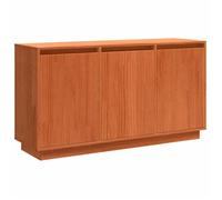 Buffet en bois de pin - vidaXL - 111x34x60 cm - Chêne Brun - 3 portes - Rangement polyvalent - Poignées en bois
