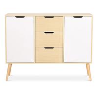 Buffet en Bois - Design Scandinave - 3 tiroirs - Roger Bois naturel
