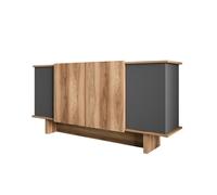 Buffet en bois ""Diana"" - 180 x 40 x 81 cm - Gris anthracite