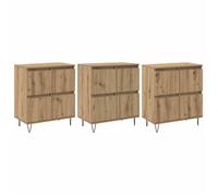 Buffet en bois d'ingénierie - vidaXL - 180x35x70 cm - Chêne artisanal - 12 portes - Pieds en épingle - Assemblage requis