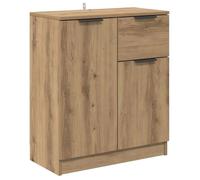 Buffet en bois d'ingénierie - vidaXL - 60x30x70 cm - Chêne artisanal - 1 tiroir - 2 portes - Étagères