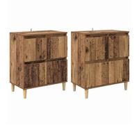 Buffet en bois d'ingénierie - vidaXL - 60x35x70 cm - Bois ancien - 8 portes - Style moderne - Rangement spacieux