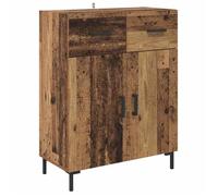 Buffet en bois d'ingénierie - vidaXL - Bois Ancien - 69,5x34x90 cm - 2 tiroirs - 2 portes à charnières - Pieds en fer