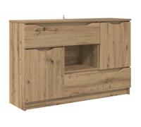 vidaXL Buffet en bois d'ingénierie – Chêne artisanal, 100 x 30 x 65,6 cm, tiroir, 2 portes
