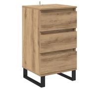 Buffet en bois d'ingénierie - vidaXL - Chêne artisanal - 40x35x70 cm - Avec tiroir - Poids maximal 60 kg