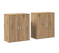 Buffet en bois d'ingénierie - vidaXL - Chêne artisanal - 60x31x70 cm - 2 portes à charnières - Grand espace de stockage