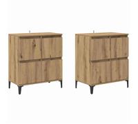 Vidaxl Buffets 2 Pcs Chêne Artisanal 60 X 35 X 70 Cm Bois D'ingénierie