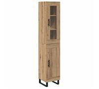 Buffet en bois d'ingénierie - vidaXL - Chêne artisanal - 69,5x34x180 cm - 2 portes - Assemblage requis