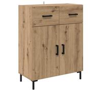 Buffet en bois d'ingénierie - vidaXL - Chêne artisanal - 69,5x34x90 cm - 2 tiroirs - 2 portes à charnières