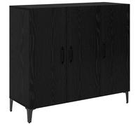 Buffet en bois d'ingénierie - vidaXL - Chêne Noir - 34x90x80 cm - 3 portes - Rangement spacieux - Poignées modernes