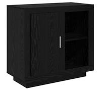 Buffet en bois d'ingénierie - vidaXL - Chêne noir - 40x80x75 cm - Portes à fil - Poignées à barre - Espace généreux