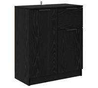 vidaXL Buffet avec tiroir Chêne noir 60 x 30 x 70 cm Bois d'ingénierie
