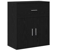 Buffet en bois d'ingénierie - vidaXL - Chêne noir - 60x31x70 cm - 1 tiroir - 2 étagères - 2 portes pivotantes