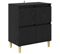 vidaXL Buffet Chêne Noir 60 x 35 x 70 cm Bois d'ingénierie, Buffet Rustique, Meuble en Bois rectangulaire, Espace de Rangement pour Essentiels de Repas, Chic Organisateur