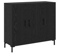 Buffet en bois d'ingénierie - vidaXL - Chêne Noir - 90x34x80 cm - 3 portes à charnières - Poids maximal 120 kg - Durable
