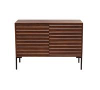 Buffet en bois foncé manguier massif et métal noir 2 portes L100 cm ONDA
