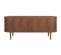 Buffet vintage en bois foncé noyer 2 portes coulissantes L160 cm EPIC