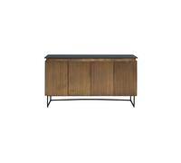 Buffet en bois laqué doré, marbre beige, 4 portes, avec rangement - Chehoma, Jayzee - 160x45x86 cm