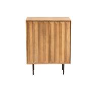 Buffet en bois manguier massif gravé et métal noir 2 portes L70 cm AGRA