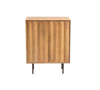 Buffet en bois manguier massif gravé et métal noir 2 portes L70 cm AGRA