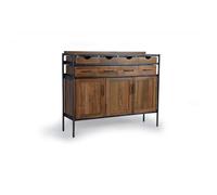 Buffet en bois massif - Giner y Colomer - Teck et mangue - 8 tiroirs - 3 portes - Marron