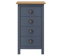 Buffet en bois massif - vidaxl - Hill - 46x35x80 cm - Gris et marron miel - 4 tiroirs - Poignées de tasse