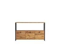 Buffet en bois "Nero" - 120 x 30 x 75 cm - Pin atlantique Noir