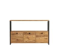 Buffet en bois "Nero" - 120 x 30 x 75 cm - Pin atlantique Noir