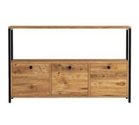 Buffet en bois "Nero" - 120 x 30 x 75 cm - Pin atlantique Noir