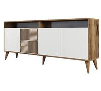 Buffet en bois noyer et blanc 4 portes Roma 180cm