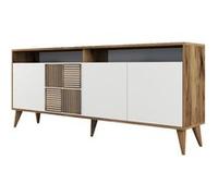 Buffet en bois noyer et blanc 4 portes Roma 180cm Bi & Multicolore G