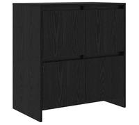 Buffet en bois rustique - vidaXL - Chêne noir - 70x41x75 cm - Bois d'ingénierie - 4 portes - Montage au sol