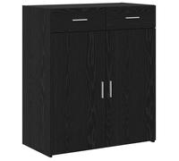 Buffet en bois - vidaXL - Chêne Noir - 80x42.5x93.5 cm - 2 tiroirs - 2 portes - Finition mate - Style contemporain